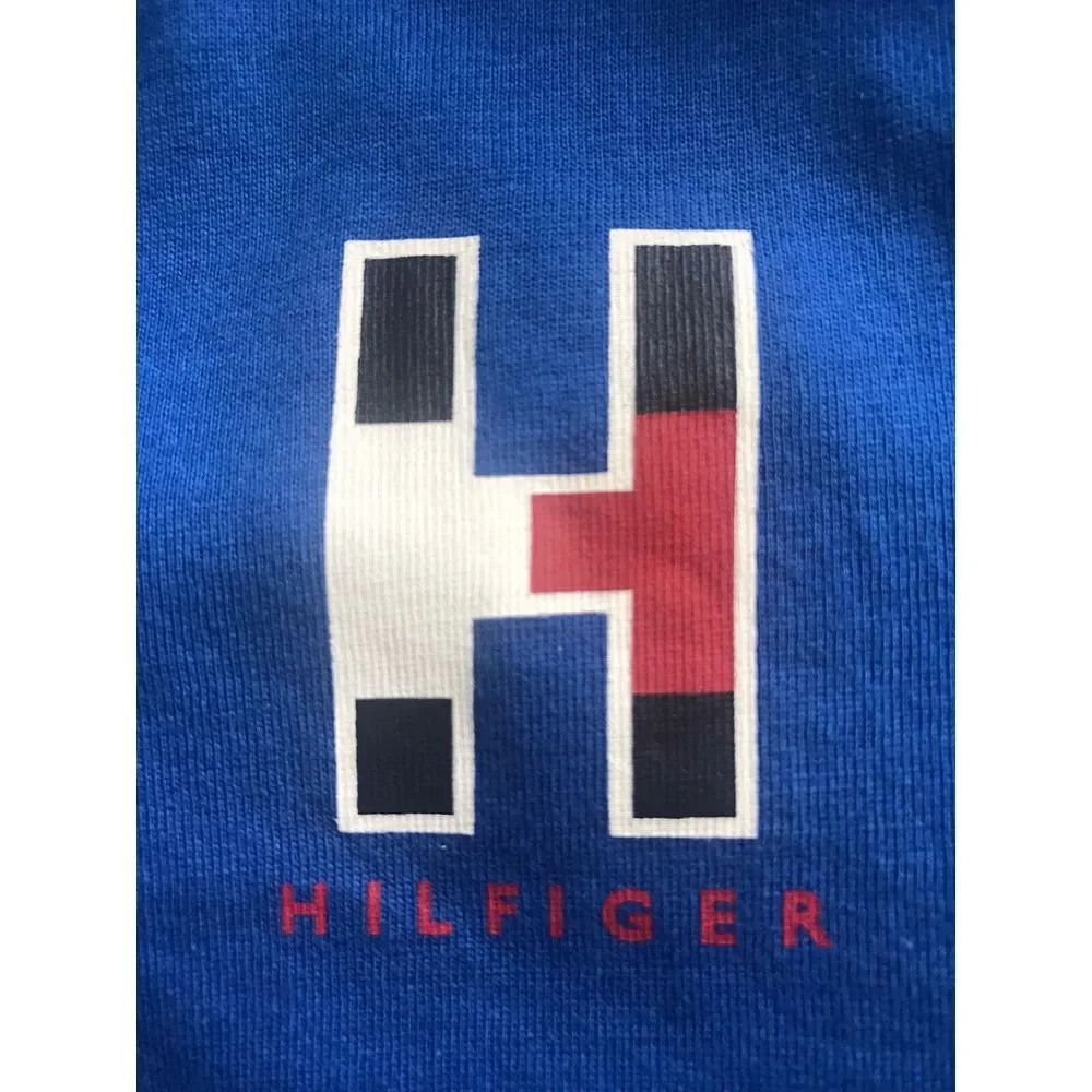 Tommy Hilfiger Boy Short Sleeve Ken‎ Crew Neck Logo Tee - Blue Lolite/Size 7